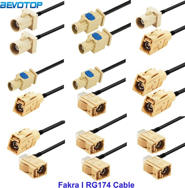 BEVOTOP Fakra I Männlich Weiblich RG174 GPS Antennen Verlängerung Jumper Kabel in Beige - Bild 1