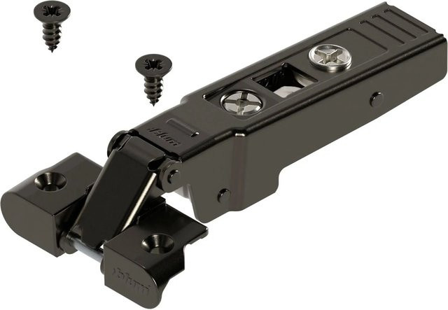 Blum Clip Top Alurahmenscharnier 95 Grad Gerade mit Feder in Onyx Schwarz Matt inklusive Schrauben - Bild 1