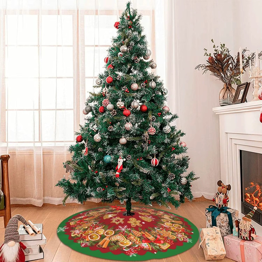 VIKAMA Weihnachtsbaumrock Lebkuchenmann in Mehrfarbig für deine Weihnachtsdekoration innen und außen - Bild 2