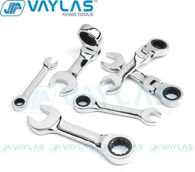 Vaylas Mini-Ratsche-Kombischlüssel aus CR-V Stahl, 72 Zähne, 6-19 mm - Bild 1