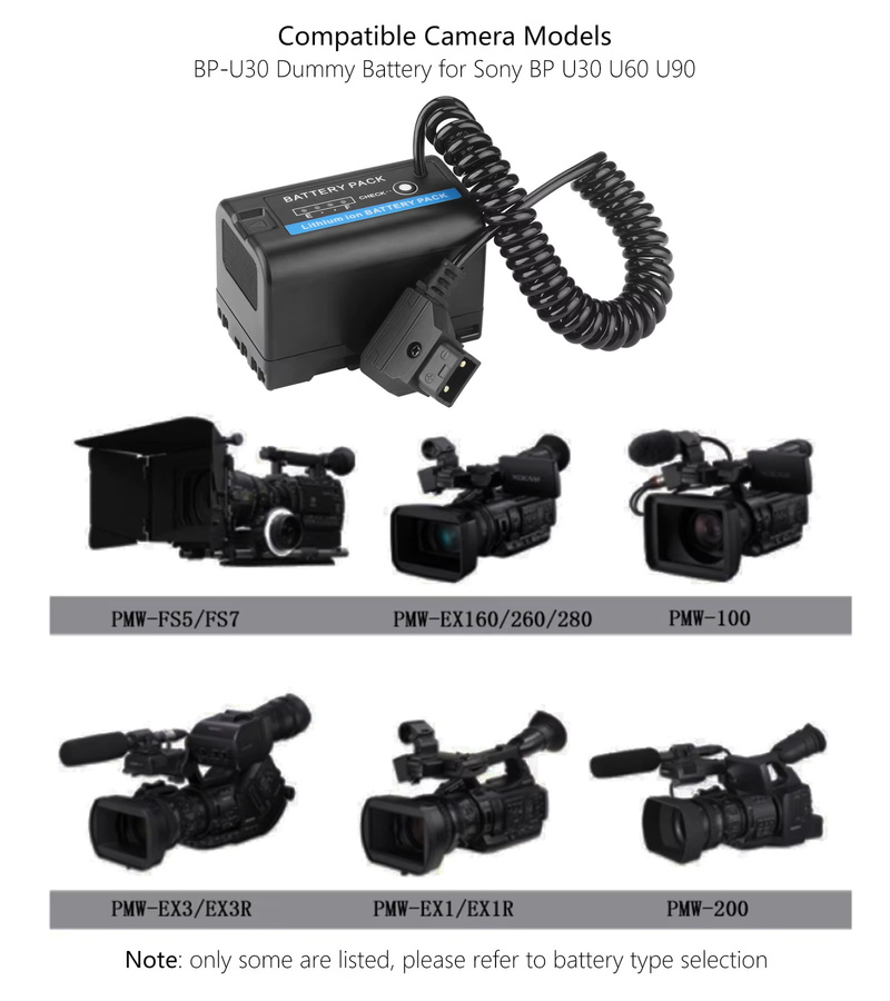 Sony D-TAP zu BP-U30 BP-U35 Dummy-Akku in Schwarz für XDCAM EX PMW Kameras - Bild 5