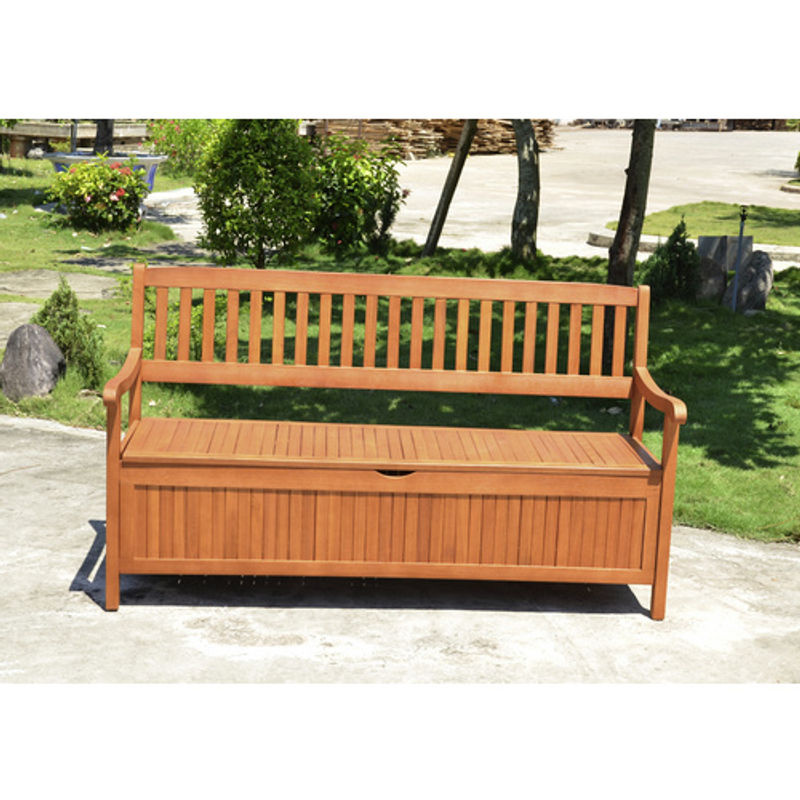 Gartenbank Houston 3-Sitzer von Garden Pleasure aus Eukalyptusholz in Braun, B/H/T: 157 x 90 x 59 cm - Bild 4