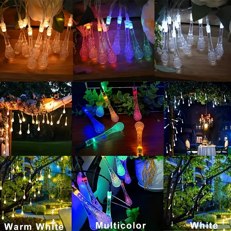 OKAL RED EAST Solar LED Lichterkette mit Wasserblasen-Effekt in Multicolour für Weihnachts-, Hochzeits- und Halloween-Dekoration - Bild 2