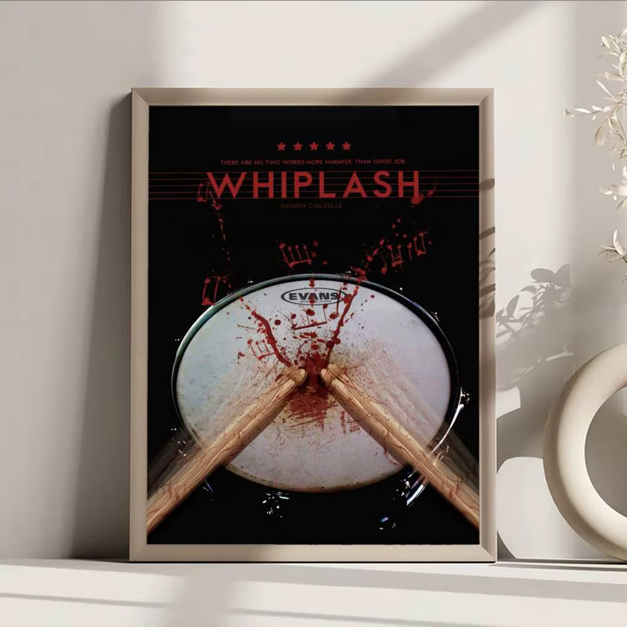 Retro Whiplash Film Poster in Schwarz-Weiß als grafisches Kunstwerk für deine Wanddekoration - Bild 5