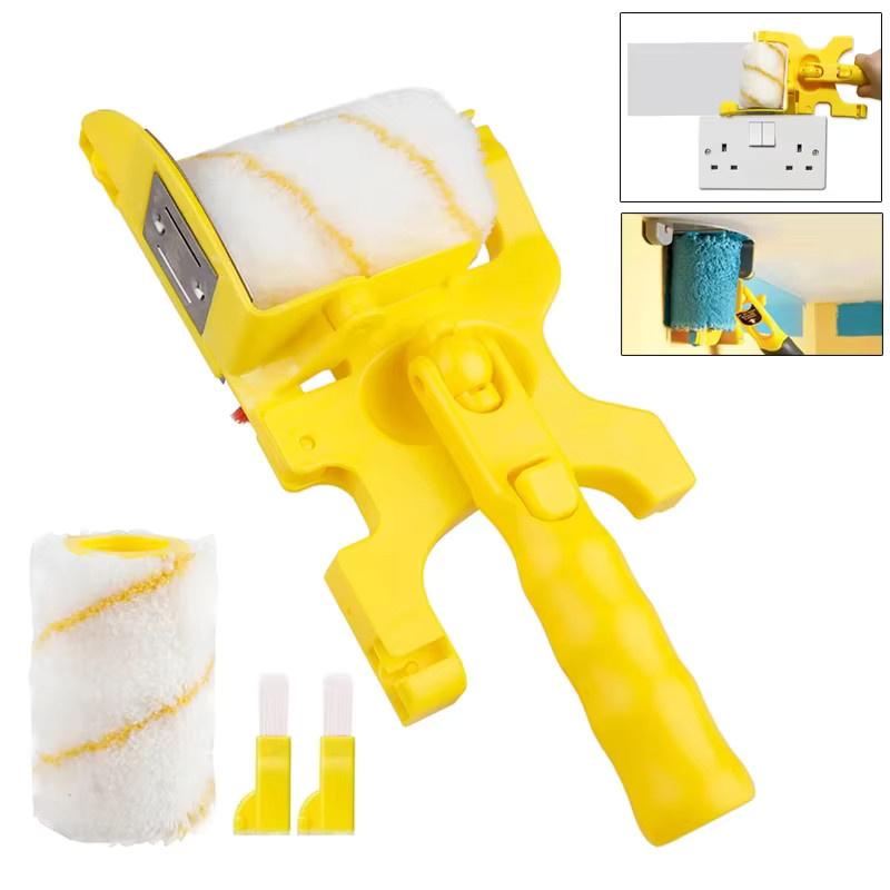 Professionelles Wand Farbroller Set mit Clean-cut Edger und Malpinseln in Gelb - Bild 2