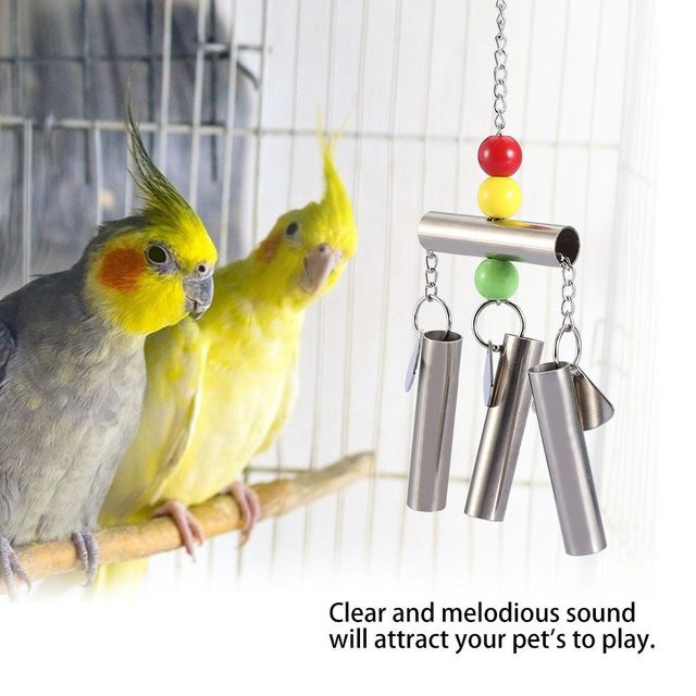 mfySpace Edelstahl Glockenspiel für Vögel, Stehspielzeug, Mittelgroß, yellow - Bild 1