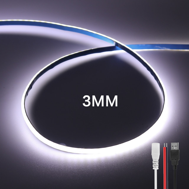 HEGEHE COB LED-Streifen RGB Multicolour 5V mit 320 LEDs/m, flexibles LED-Band für Heimdekoration - Bild 1