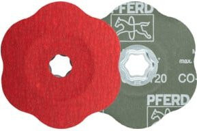 PFERD TOOLS COMBICLICK Keramikkorn Fiberscheibe CO-COOL120 CONTOUR für Konturen, Farbe: Rot, Durchmesser: 125 mm - Bild 1