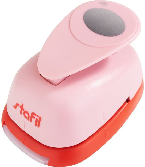 Stafil Motivlocher Oval in Pink aus Kunststoff und Metall mit 3,3 cm Durchmesser - Bild 1