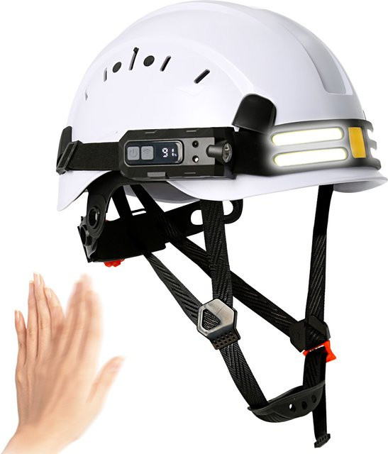 Aolamegs CE-Schutzhelm aus ABS-Kunststoff mit 3-in-1-LED-Scheinwerferstreifen in Orange oder Weiß - Bild 1