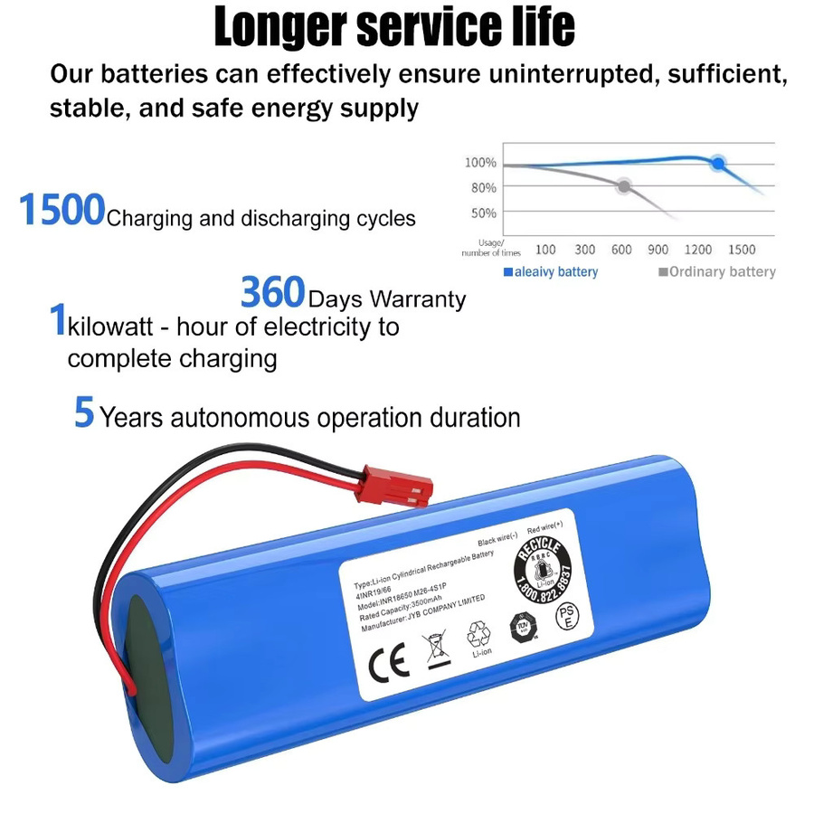 ILIFE Li-Ionen-Ersatzakku 14,4 V 3500 mAh für automatische Kehrroboter V50 V55 V8s V3s Pro V5s Pro, Blau - Bild 4