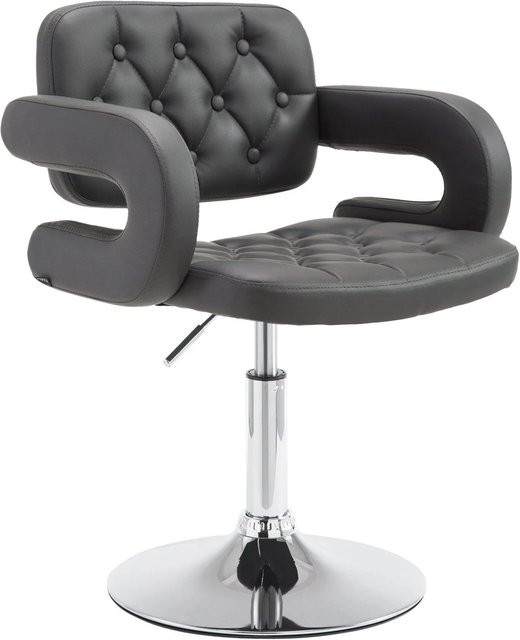 DELUKE Lounger Sessel TURKU in Grau aus Kunstleder mit Metallgestell, B/T/H: 62 x 55 x 76 cm - Bild 1