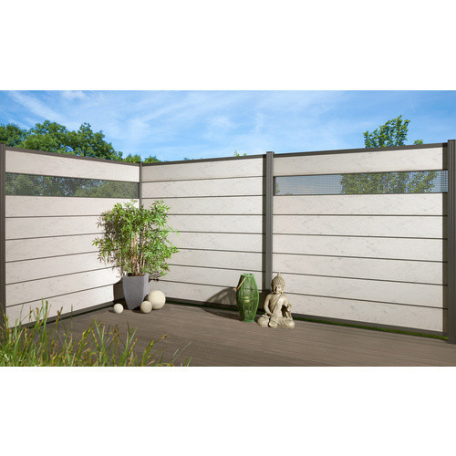 Mr. GARDENER Steckzaunsystem Donatus aus WPC und Aluminium in Weiss, H x B: 180 x 180 cm - Bild 2