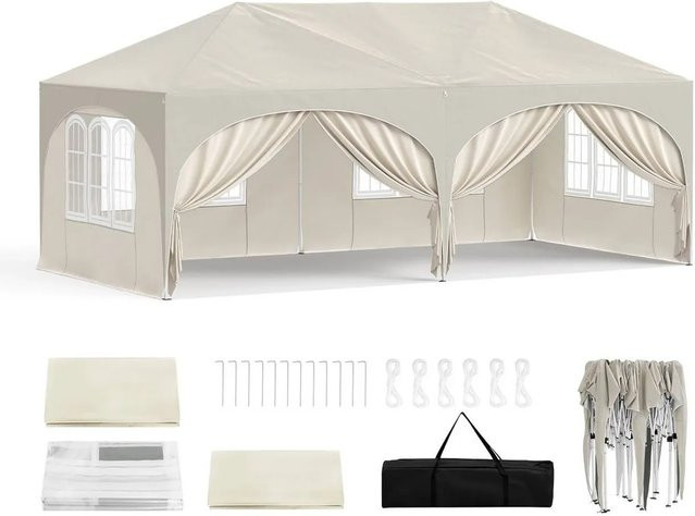 WOLTU Pavillon Beige mit UV-Schutz 50+ und Wasserabweisender Eigenschaft B/T: 300 x 300 cm, Höhe: 258 cm - Bild 1