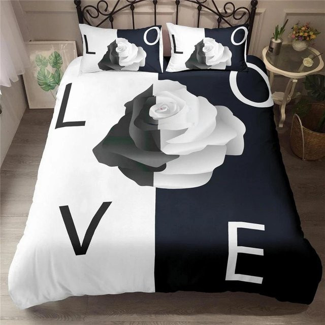 Modernes 2-teiliges Bettwäsche-Set Your Warm Home in Schwarz-Weiß mit grafischem Natur-Design für Erwachsene, B/H: 135 x 200 cm, inklusive 2 Kissenbezüge 50 x 70 cm - Bild 1