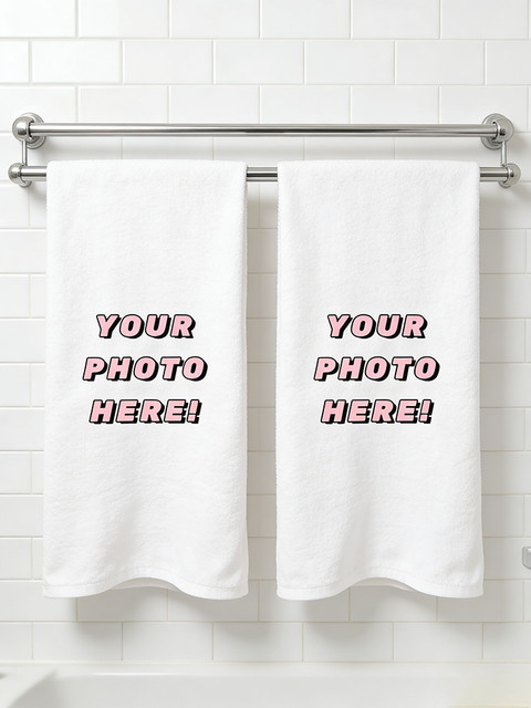 Personalisiertes Fotohandtuch von SRH in Weiß mit individuellem Bildtransfer, ultraweiches Gesichtshandtuch für Zuhause, Hotel, Spa und Fitnessstudio - Bild 1
