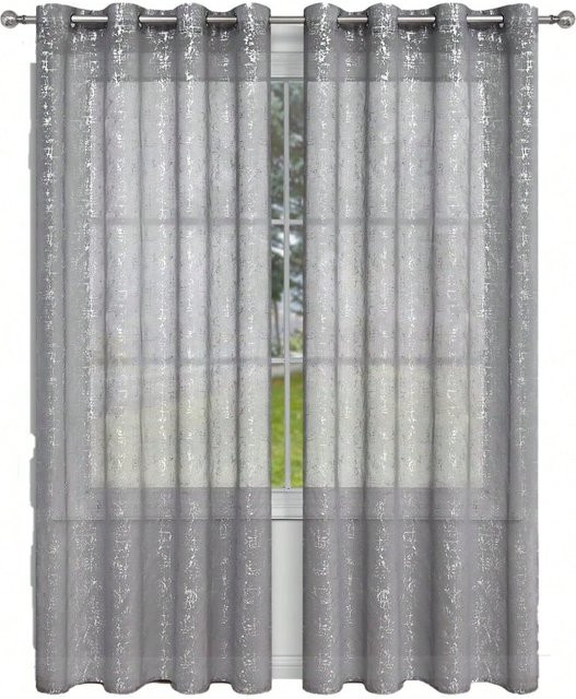 Halbverdunkelndes Fenstergitter von Yiran Furniture mit silbernem Kreuzmuster in Grau, B: 140 cm, H: 260 cm - Bild 1