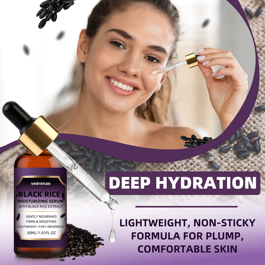 veérenae Black Rice Moisturizing Serum, Gesichtsserum, Normale Haut - Bild 5