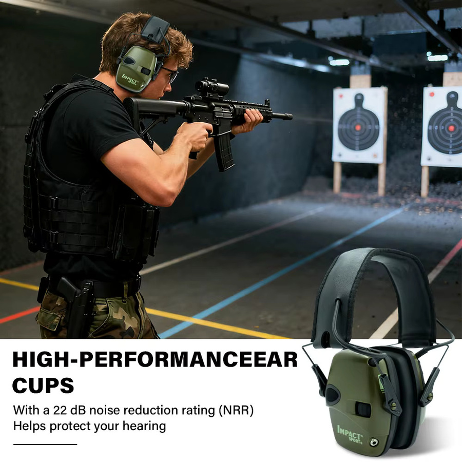 Aktives Over-Ear Schieß-Headset als elektronischer Gehörschutz für die Jagd in Schwarz oder Grün - Bild 2