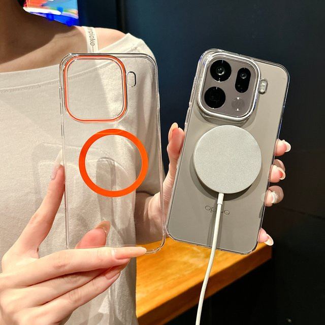 Magnetische und sturzsichere Handyhülle für OPPO Find X9 und Find X9 Pro in Transparent und Blau - Bild 1