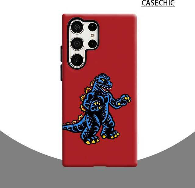 Stoßfeste Retro G-Godzillas Handyhülle für Samsung Galaxy S26 S25 S24 S23 Ultra Plus in Rot - Bild 1