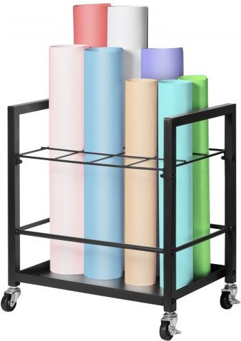VEVOR Blueprint Storage Rack aus Metall in Schwarz, Mobiler Planwagen mit 12 Fächern und Rollen für Architekturpläne und Poster, B/T/H: 120 x 45,5 x 29 cm - Bild 1