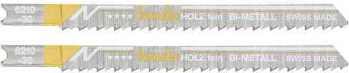 Kwb 621030 Stichsägeblätter aus Bi-Metall für Holz und Kunststoff, konisch geschliffen, Silber, 2 Stück - Bild 1