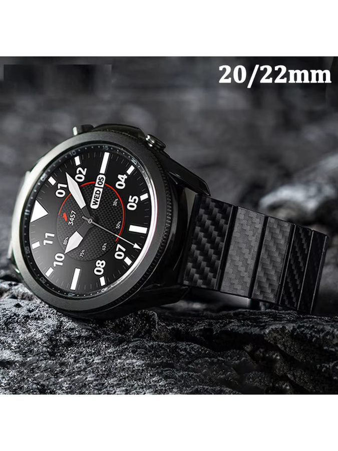 JBAILI Uhrenarmband Kohlefaser, Schwarz, Unisex - Bild 2
