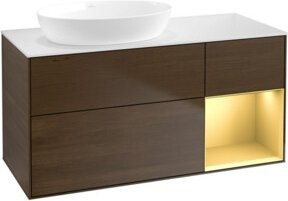 V&B Waschtischunterschrank Finion mit Wandbeleuchtung, Farbe Weiß lackiert, Breite: 120 cm, Tiefe: 50,1 cm, Höhe: 50,1 cm - Bild 1