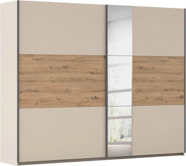Premium Living Schwebetürenschrank Ellmau in Champagner und Eiche Artisan mit Spiegel, B/T/H: 261 x 59 x 210 cm - Bild 1