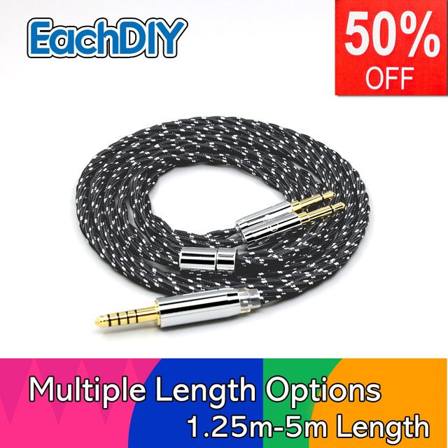 EachDIY OCC Mixed OFC Twisting Nylon-Kopfhörerkabel in Schwarz für Hifiman Sundara Ananda V3 HE1000se HE1000v2 HE6se HE400se Arya He-35x XS - Bild 1