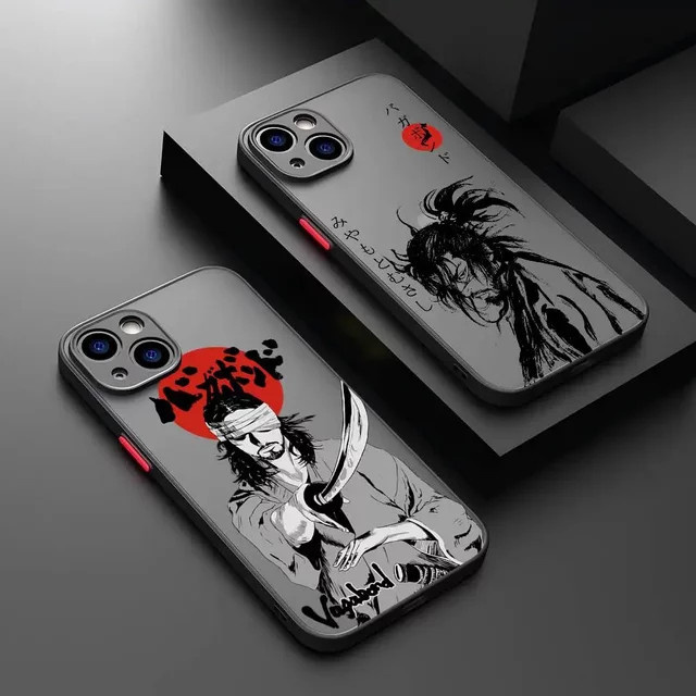 Potdemiel Japanische Vagabond-Samurai-Handyhülle für iPhone 11 12 13 14 Pro Max und weitere Modelle, transparent matte Abdeckung - Bild 1