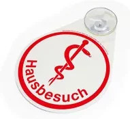 BOI Hinweisschild Äskulapstab in Weiß und Rot aus Kunststoff - Bild 1
