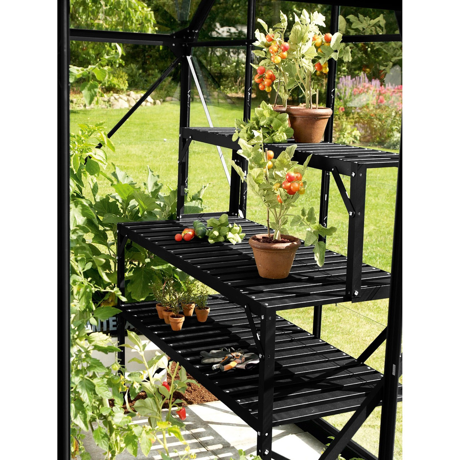 VITAVIA Alu-Tischaufsatz für Pflanztisch, schwarz, B/T/H: 121 x 28 x 39 cm - Bild 3
