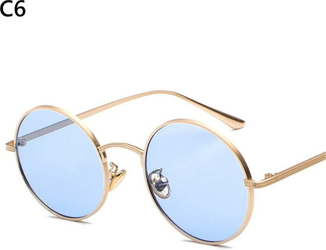 YiRan Sonnenbrille, Runde Form, Vollrand, Metall, White, Damen - Bild 1