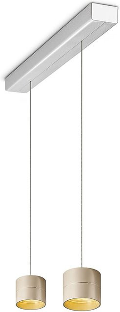 Oligo Tudor S LED-Pendelleuchte 2-flammig in Cashmere matt mit Aluminium-Baldachin gebürstet, dimmbar mit Tunable White (2200K - 5000K) und Casambi Bluetooth-Steuerung - Bild 1