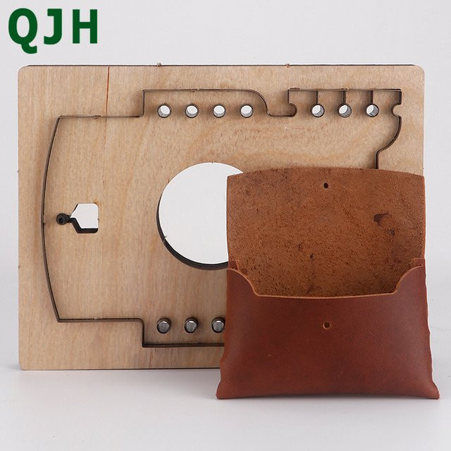 DIY Leder Handwerk Schneideform aus Holz für Handtaschen, Sammelalben und Brieftaschen in Braun - Bild 1