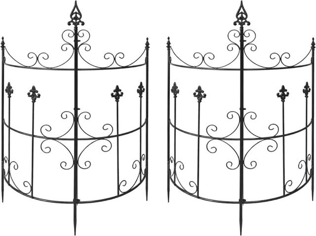 DELUKE Rankgitter HUGO 2er Set aus Metall in Anthrazit, halbkreisförmige Rankhilfe für Kletterpflanzen im Garten, Balkon oder auf der Terrasse, B/T/H: 73 x 33 x 123 cm - Bild 1