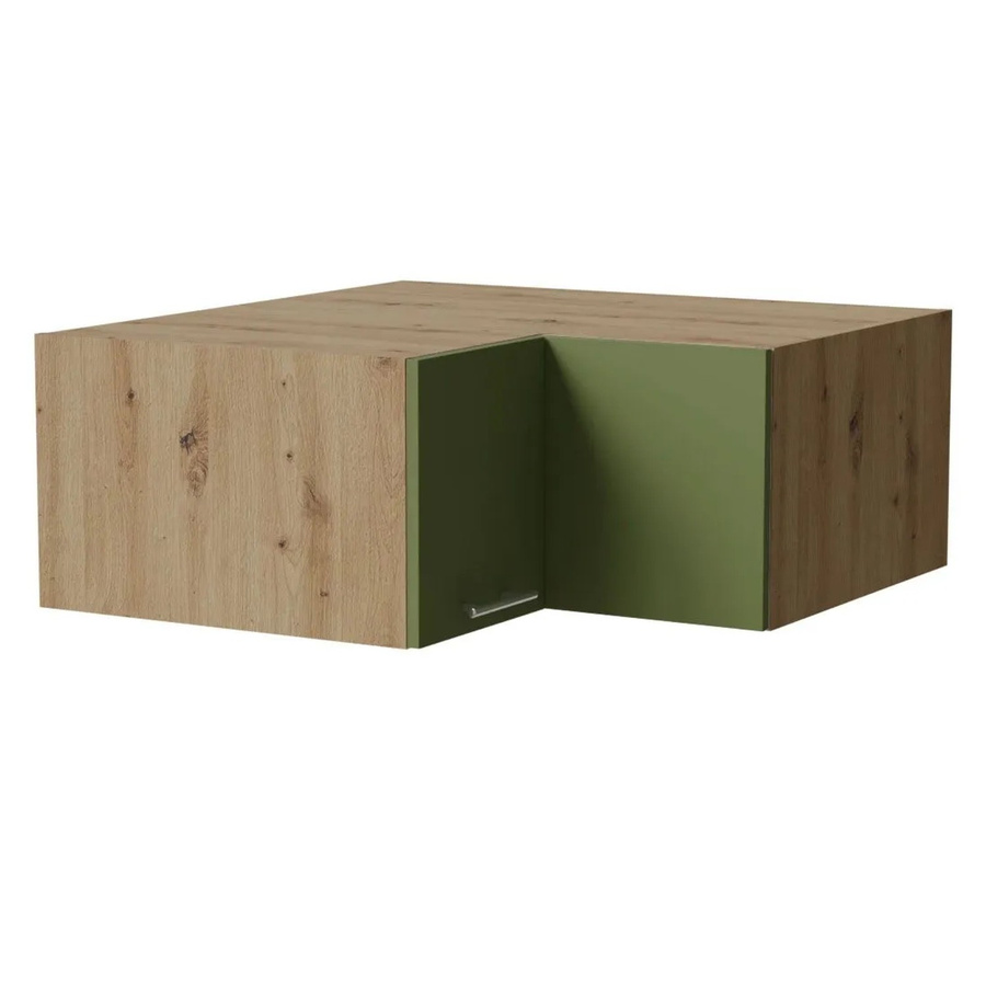Feldmann-Wohnen Eckaufsatzschrank Brerra in Eiche Artisan und Farngrün Matt, B/T/H: 90 x 36 x 90 cm - Bild 2