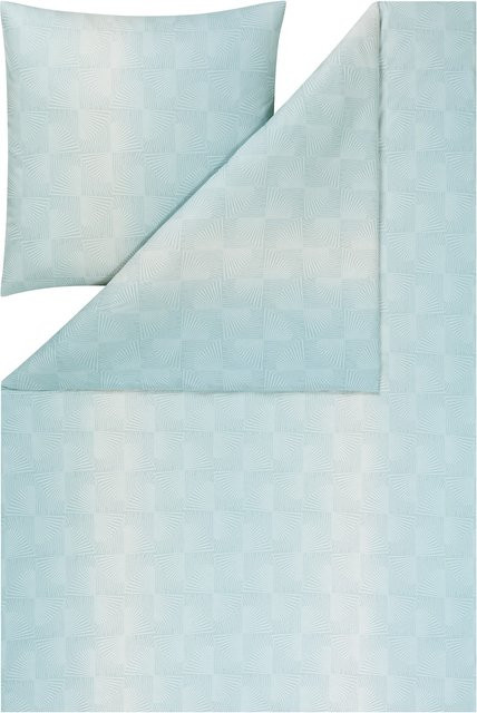 Estella Bettwäsche Timo aus Baumwoll-Jersey in Blau mit Grafikprint - Bild 1