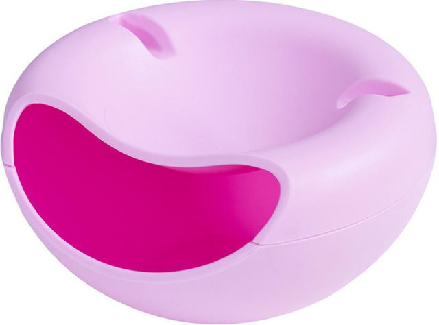 LChome Snackschale in Pink, doppelschichtige Aufbewahrungsbox für Trockenobst und Nüsse aus Kunststoff - Bild 1