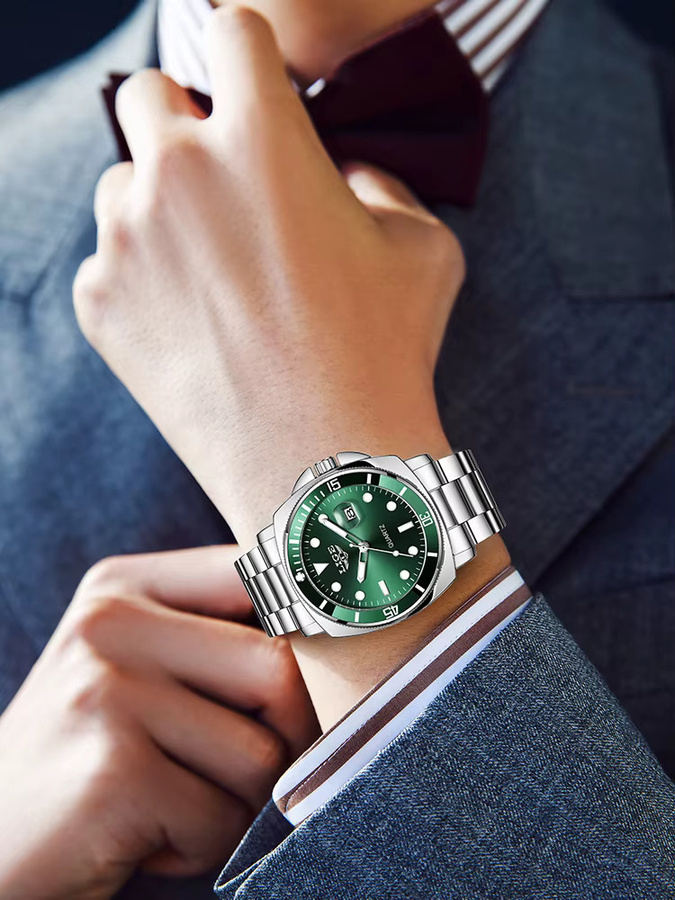 LIGE Armbanduhr Quarz, Edelstahl, Schwarz, Herren - Bild 6