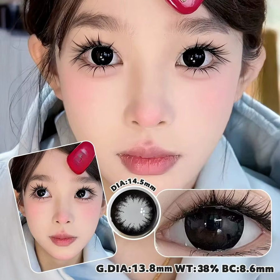 VISUASHOW Big Eye Girl Kontaktlinsen Schwarz, mit Sehstärke, Damen - Bild 3