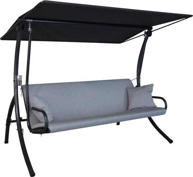 Angerer Hollywoodschaukel Elegance Zip 3-Sitzer in Grau mit Auflagen und Sonnendach, B/T/H: 240 x 160 x 145 cm - Bild 1