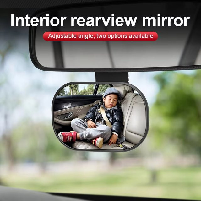 Auto Rückspiegel zur Überwachung von Kindern und Haustieren in Schwarz - Bild 1