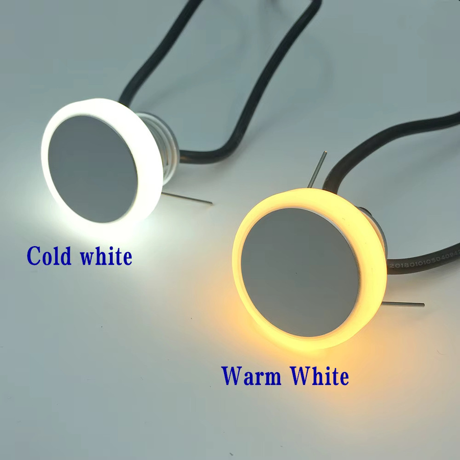 YELEDWAY LED Einbauleuchte für Außentreppen und Garten in Weiß, IP65 wasserdicht, 1W 12V, rund, kühles Weiß - Bild 4