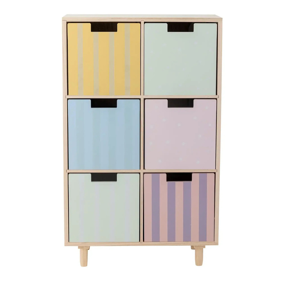 Bloomingville Mini Calle Bücherregal aus Paulowniaholz in Multicolor, Höhe: 88,5 cm, Breite: 55,0 cm, Tiefe: 25,5 cm - Bild 1