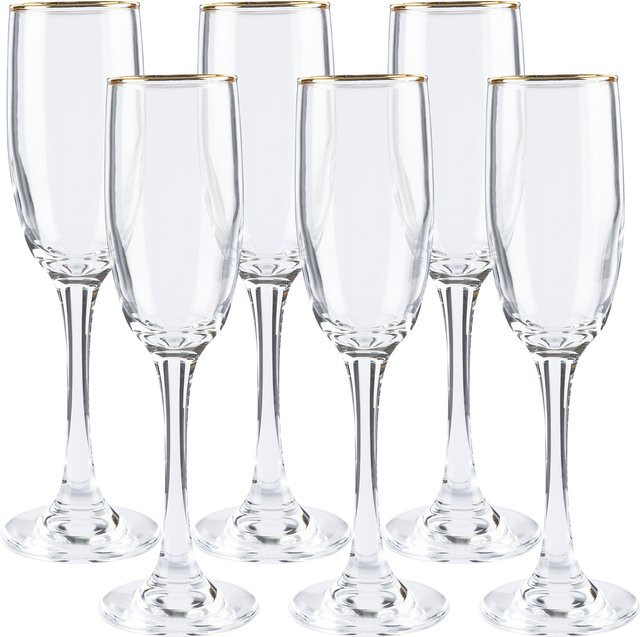 ERNESTO Glas Set Sektglas mit Goldrand in Transparent/Gold - Bild 1