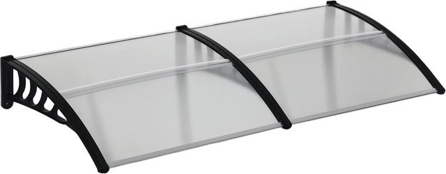 Outsunny Pultvordach für die Haustür mit UV-Schutz, Schwarz, B/H/T: 200 x 96 x 27 cm - Bild 1