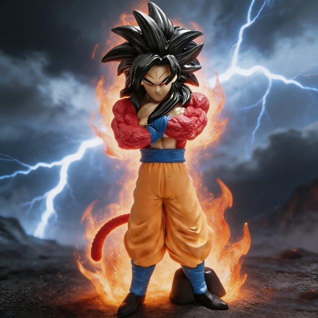 Bandai Dragon Ball Z Anime Figur Son Goku SSJ4 Actionfigur aus PVC, Multicolor, Höhe: 14 cm - Bild 1